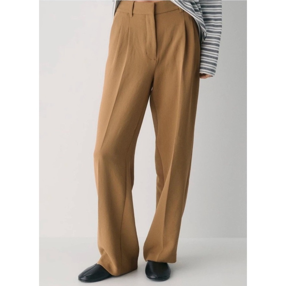 NWT Aritzia The Effortless Wide-Leg Pant Women's 8 Short Saville Caramel